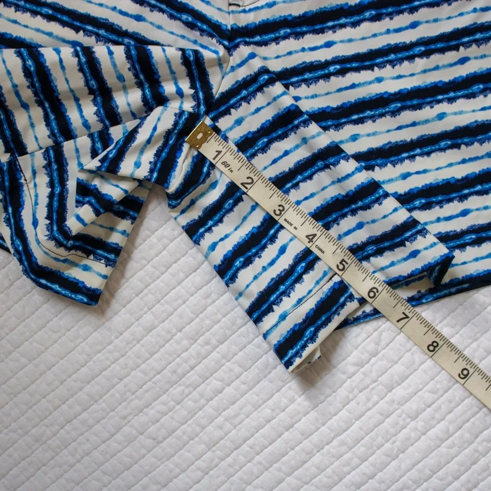 SPANX Blue Striped Sunshine Shorts UPF 50 Pull On Stretch Size M - Picture 6 of 8